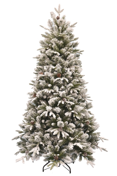 BLACK FRIDAY: Vánoční stromek EMERALD ROSEMARY se šiškami - zasněžený z měkkého 3D jehličí