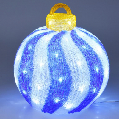 LED světelná akrylová koule – 60 bílých LED diod